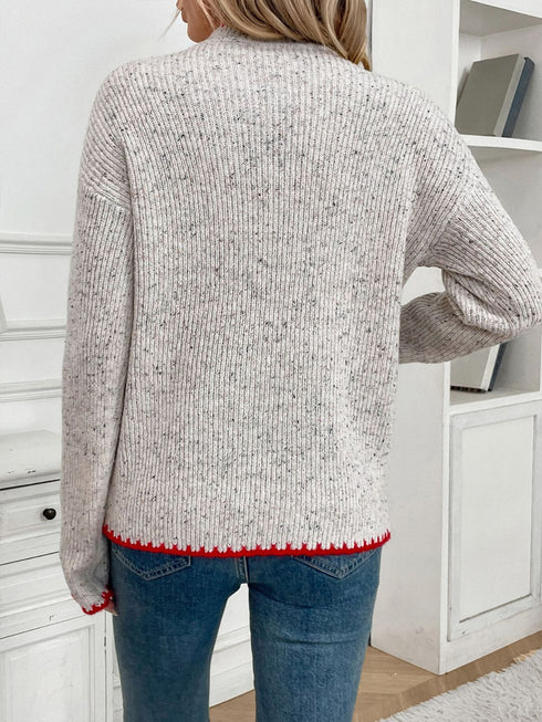 'Orinthia' Stitched Heart Knit Sweater - Celes Fashion
